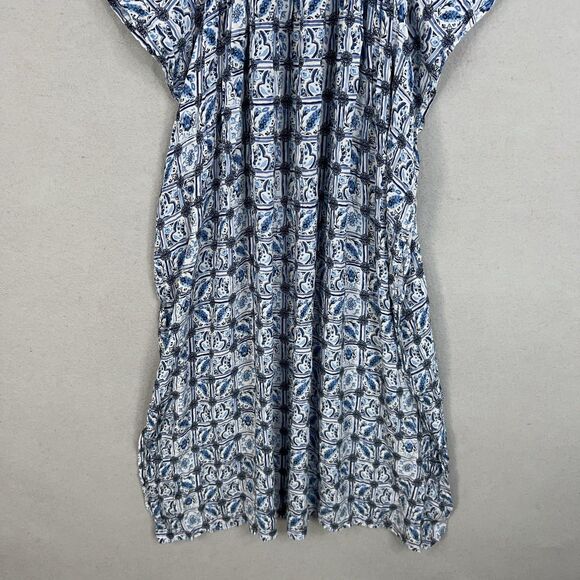 Rujuta Sheth Dress Womens One Size Blue Boho Maxi Kimono Coastal Resort Flowy - Picture 10 of 14